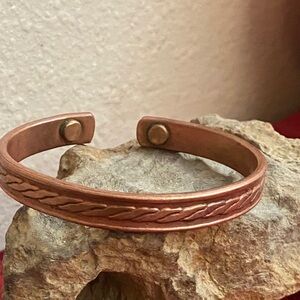 Vintage 80s Copper Braided Cuff Bracelet